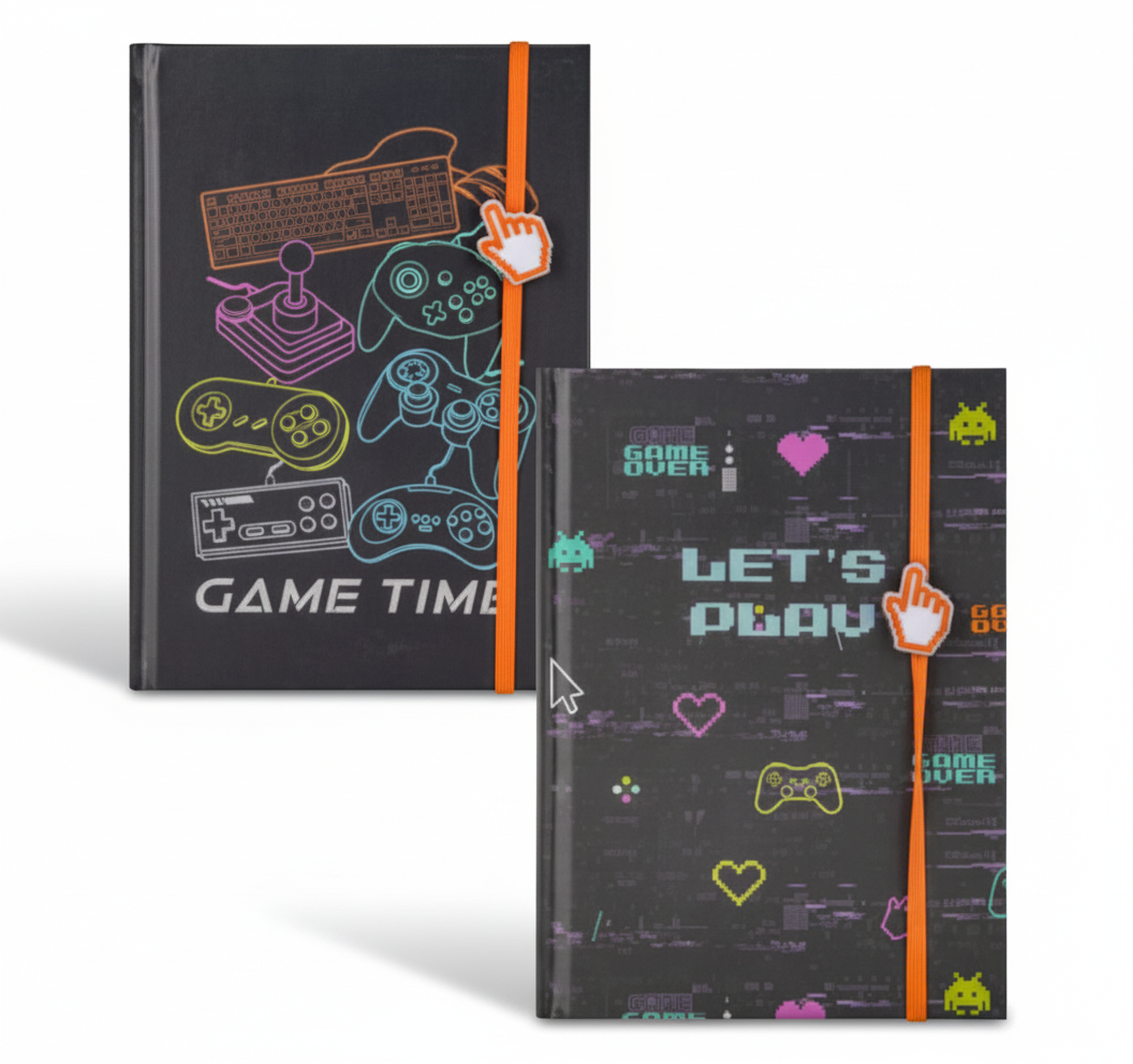 Novelty Gamer Notebook with Assorted Designs (A5, 120 pages)