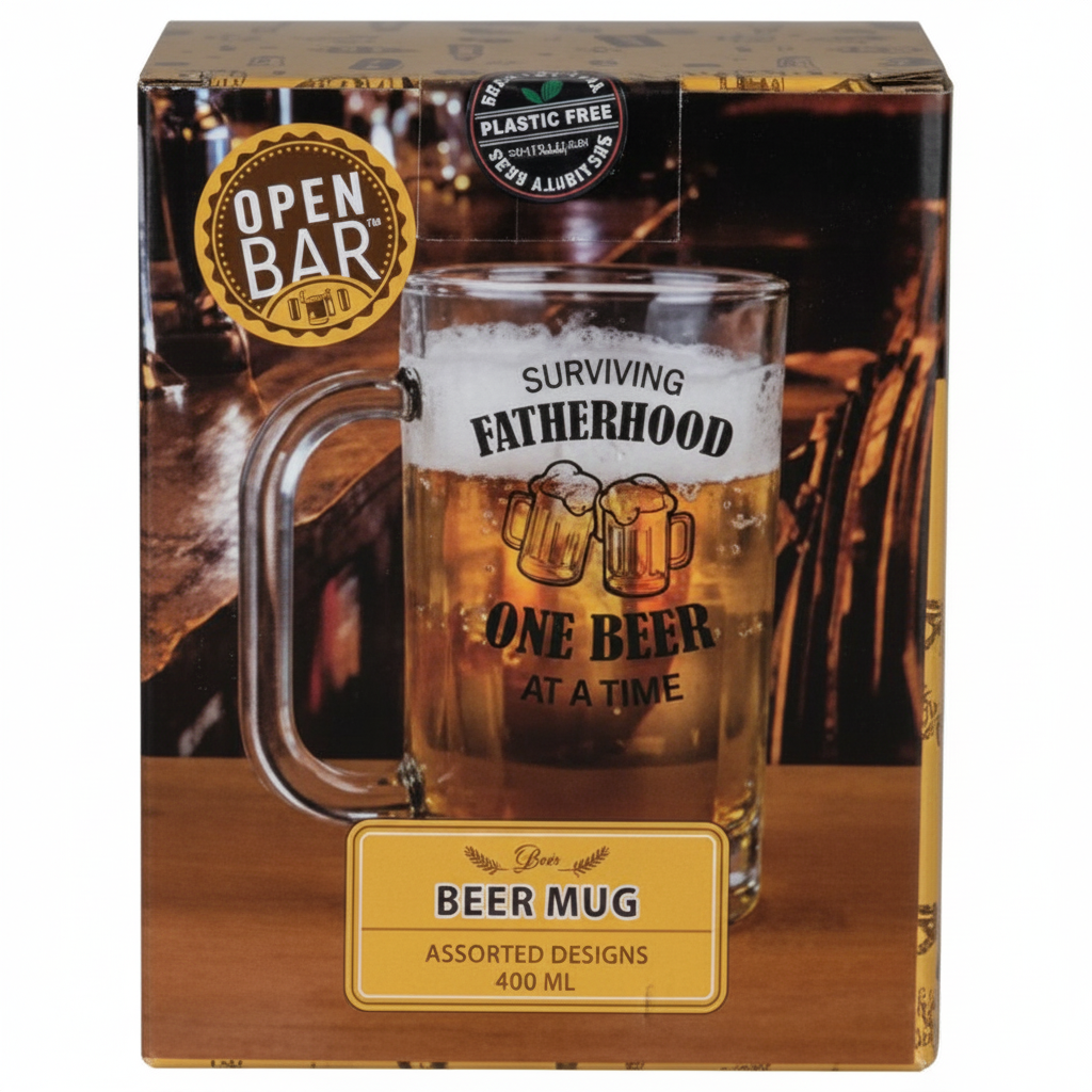 Dad's Beer Mug with Assorted Designs (400 ml)