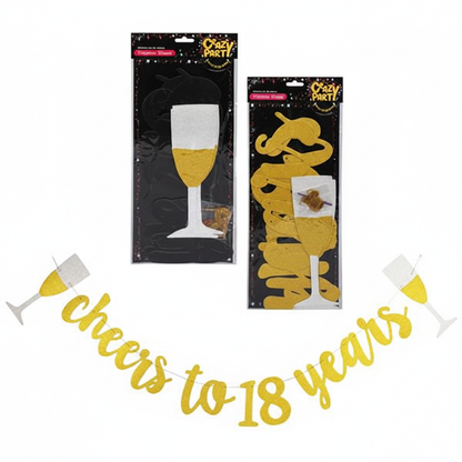 Milestone Party Banner No-18 with Assorted Designs (3 Meter)