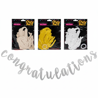 Party Banner with Congratulations (2 Meter) - Various Colours