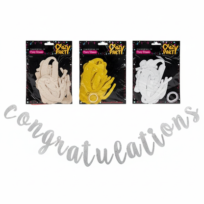 Party Banner with Congratulations (2 Meter) - Various Colours