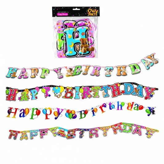 Happy Birthday Paper Party Banner - 2 Meter