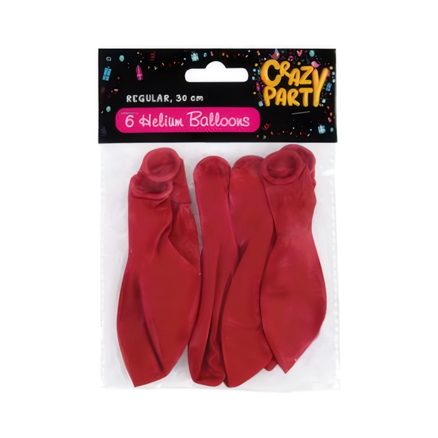 Red Helium Balloons (6 Pieces)
