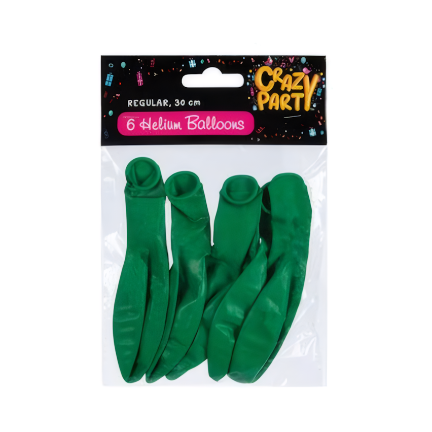 Green Helium Balloons (6 Pieces)