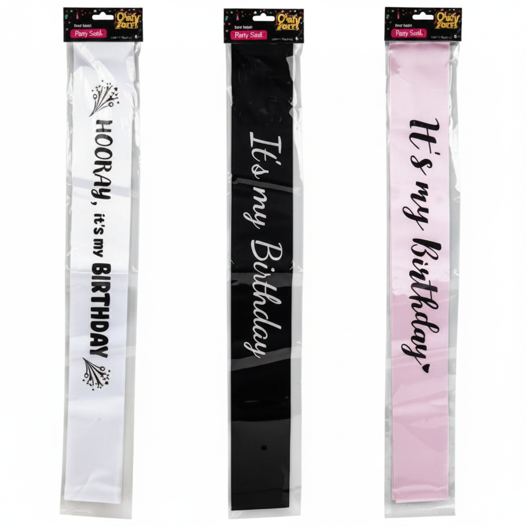 Birthday Party Sash - Assorted