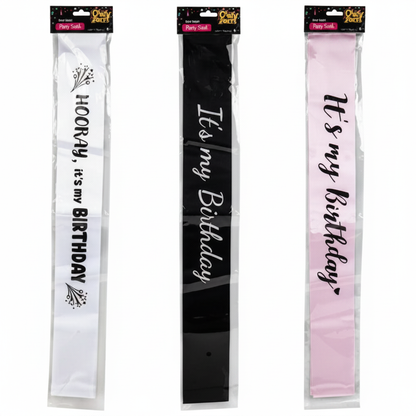 Birthday Party Sash - Assorted