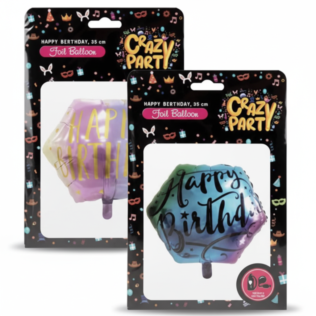 Balloon Helium Hexagon Birthday 55 cm