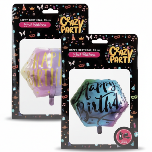 Balloon Helium Hexagon Birthday 55 cm