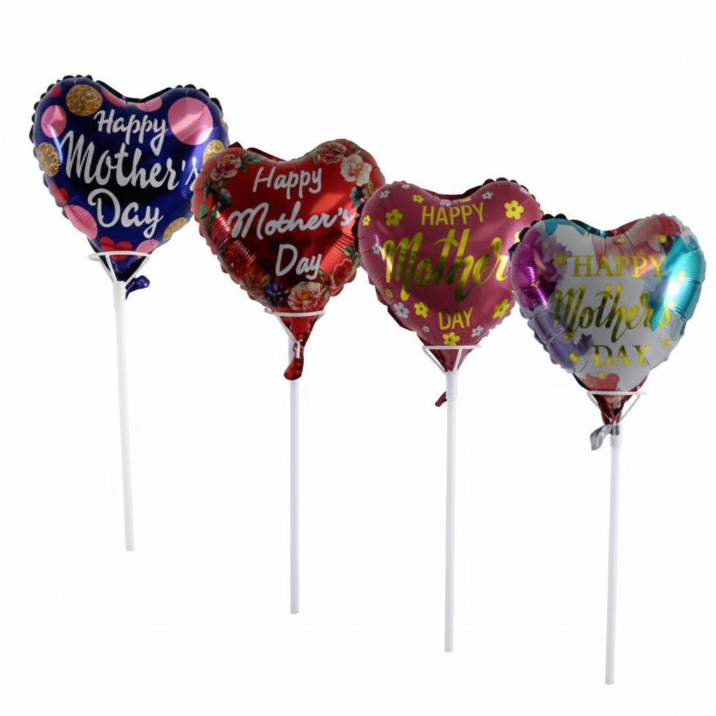 Balloons Air Fill With Stick Mother's Day
