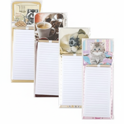 Magnetic Note Pad with Assorted Designs (20.4 x 10.2 cm)