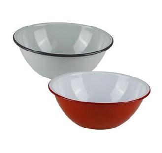 A Grade - Enamel Mixing Bowl - 24 cm Plain Cash Bowl - Assorted