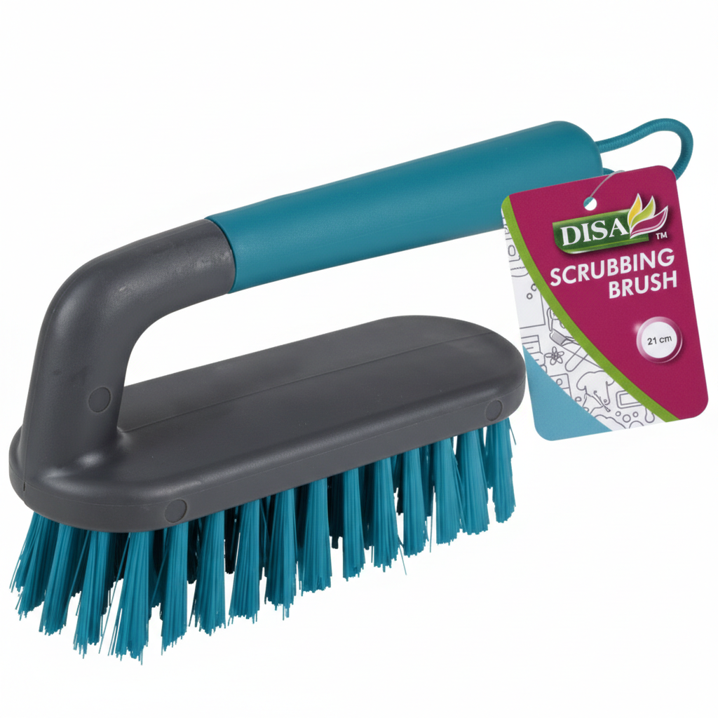 Scrubbing Brush Plastic With Handle 21 cm