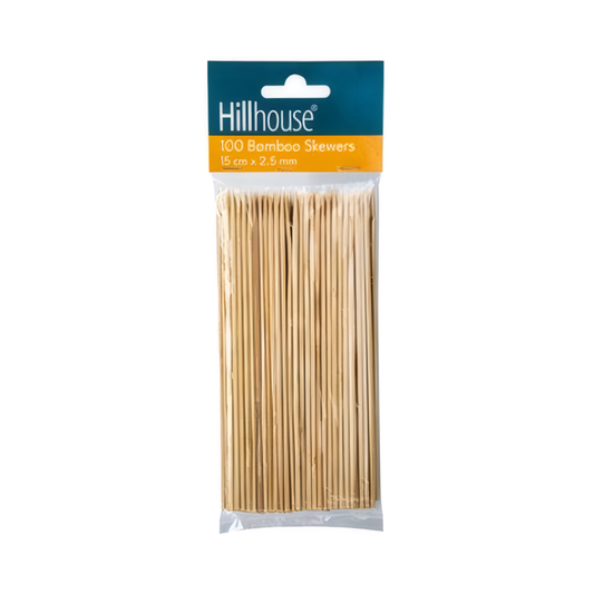 Bamboo Skewers, Bulk Pack, 10 Packs (100 Pieces per Pack), 15 cm x 2.5 mm