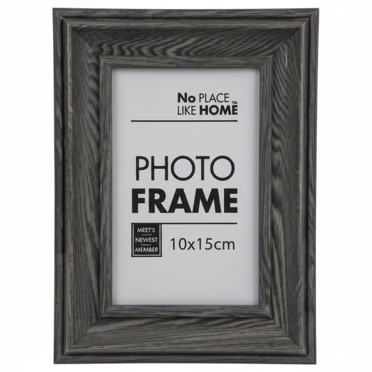 Plastic Picture Frame 10x15 cm Charcoal Grey. Glass Front.