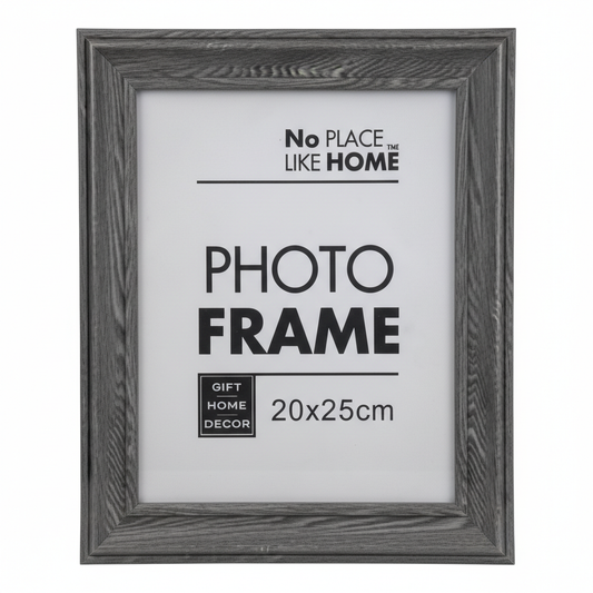 Plastic Picture Frame 20x25 cm Charcoal Grey. Glass Front.
