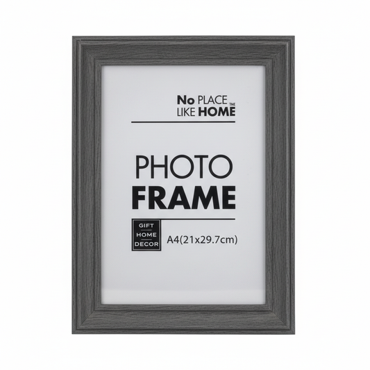 Plastic Picture Frame Certificate A4 Charcoalg Grey. Glass Front.