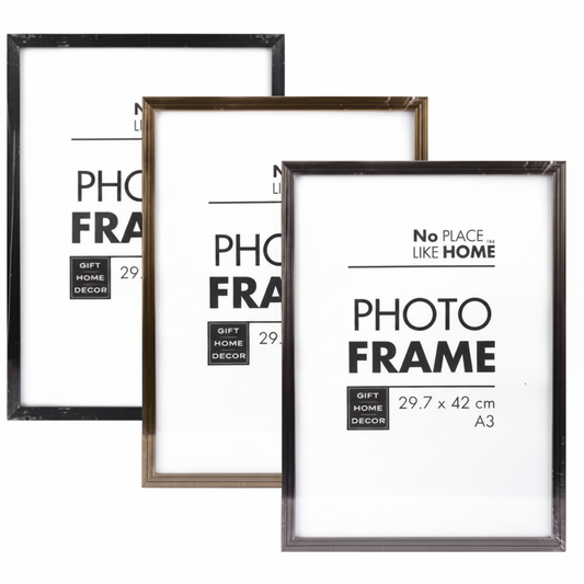 A3 Plastic Picture Frame with Ridges, Metallic Finish