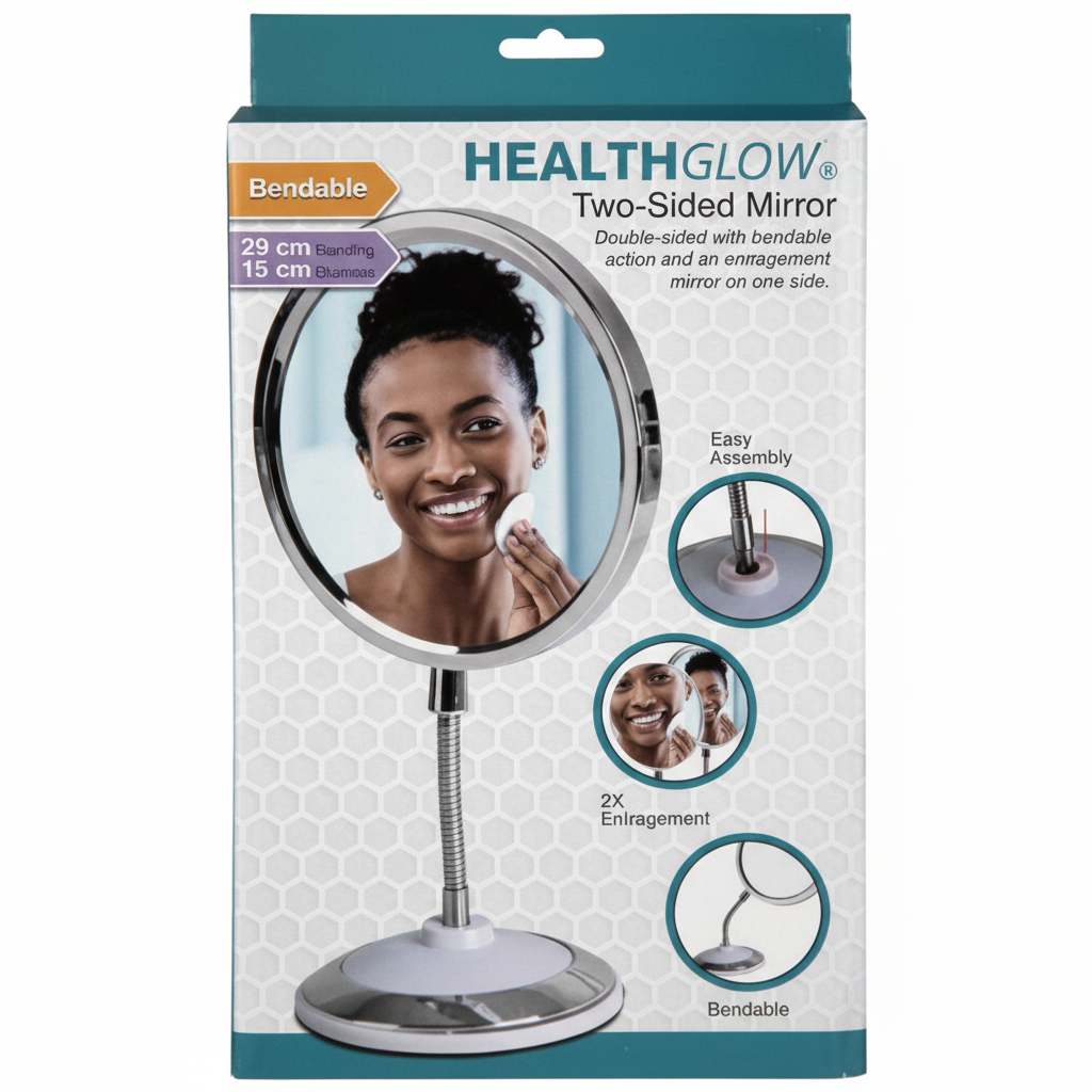 Bendable Table Mirror 29 cm, 2 Sided