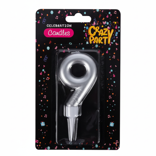 Foil Birthday Candle with Number 9 (Large)