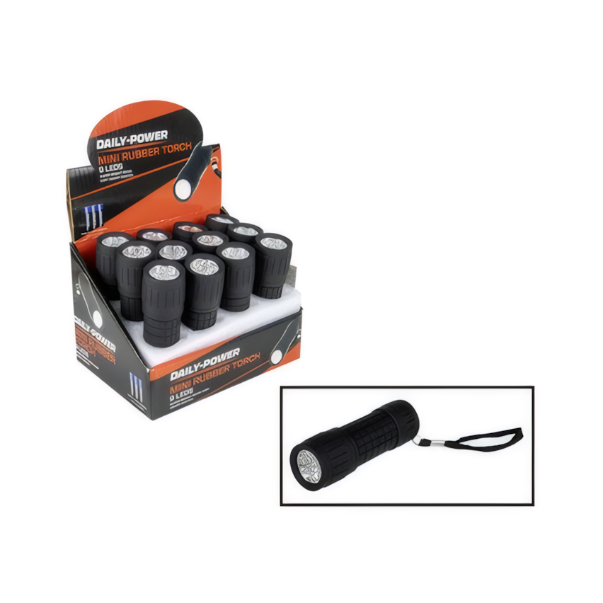 Plastic 9 LED Torch - Uses 3 AAA Batteries