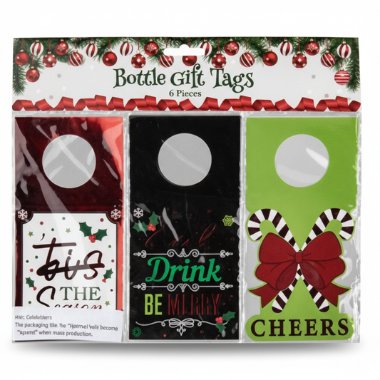 Christmas Bottle Gift Tag 6pc