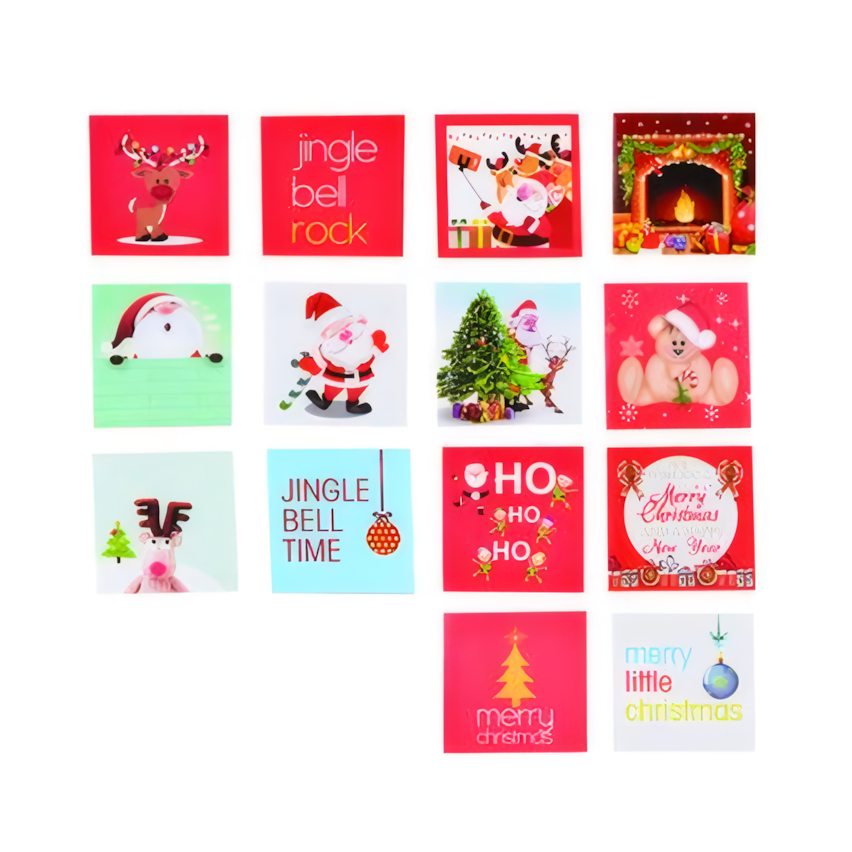 Christmas Stationery Card and Envelope in a Bulk Pack of 48 (7 cm)