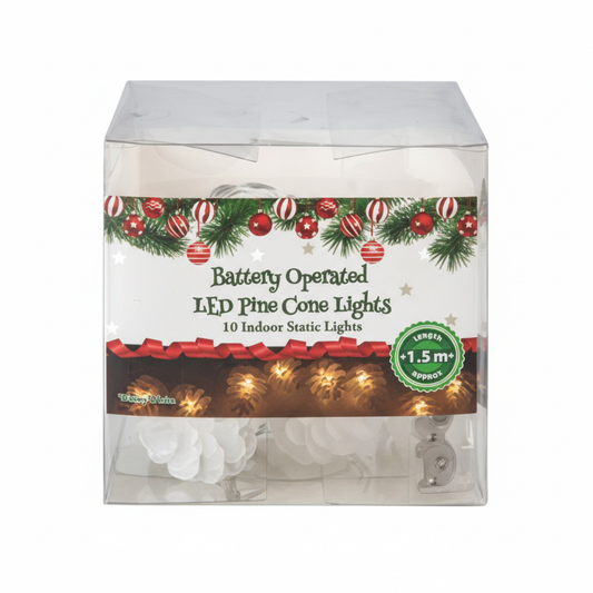 Pinecone Christmas Lights Battery Operated 10 LED 5 mMeter