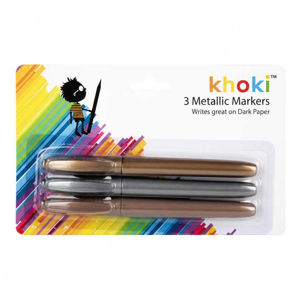 Metallic Marker Set in Gold, Silver, and Bronze (3 Pieces)