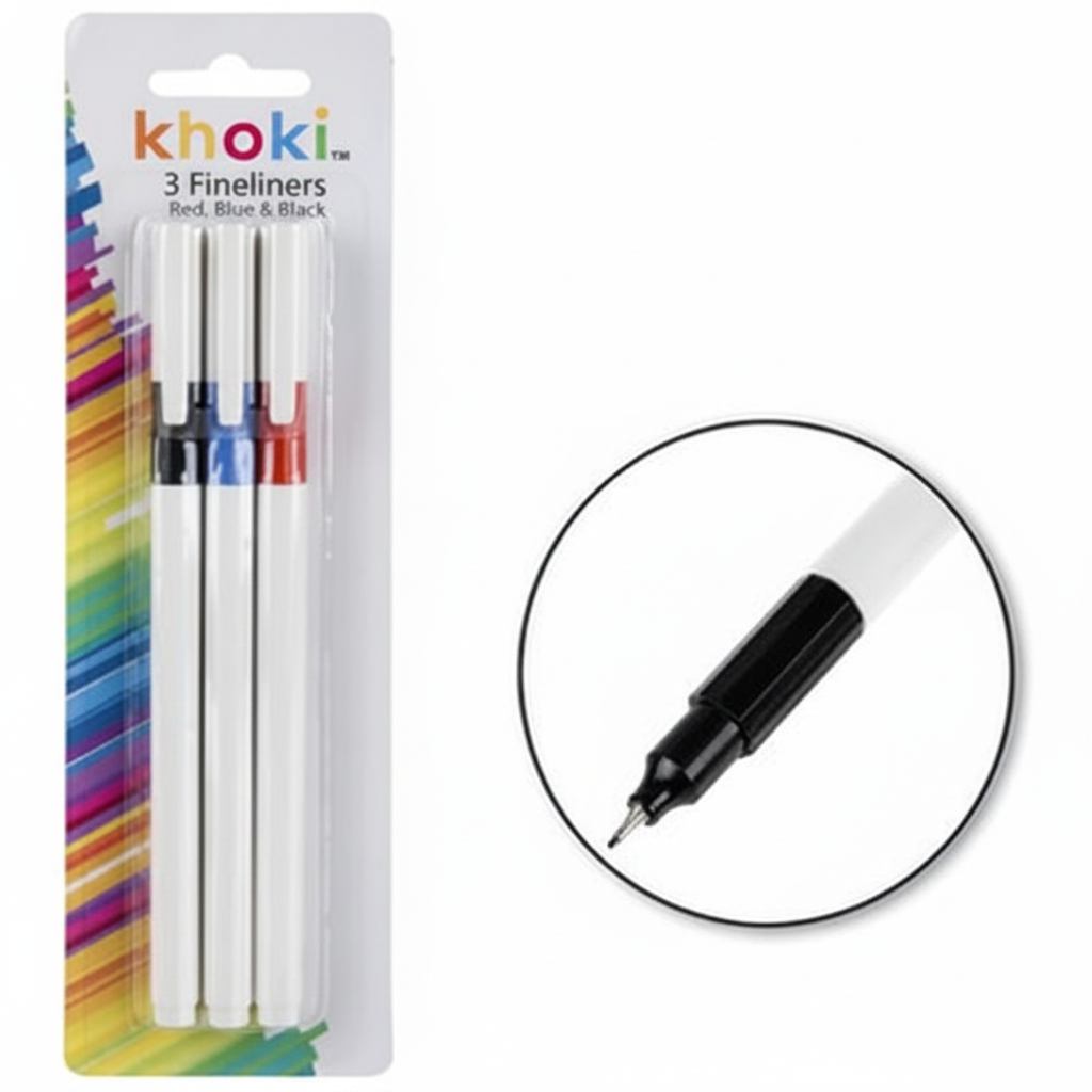Red, Blue, Black Fineliner Pen (0.4 mm)