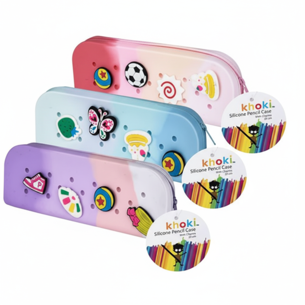 Silicon Pencil Case With Charms 20x7 cm