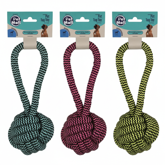 Pet Dog Tug Toy String With Ball 24x10 cm