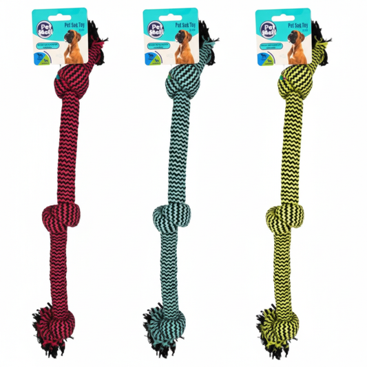 Pet Dog Tug Toy String Triple Knot 50 cm