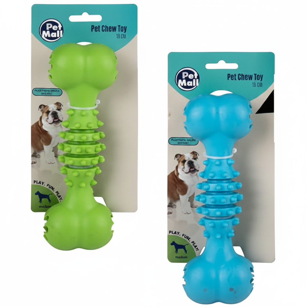 Rubber Dog Bone for Treats with Food Container (13 cm)