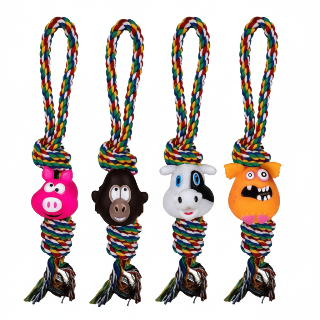 Pet Dog Toy Rope And Animal Assorted 40 cm