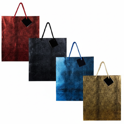 Large Metallic Embossed Gift Bag - Assorted - 32 x 25 cm