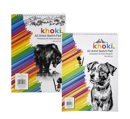 Arts and Craft Sketch Pad with 40 Perforated Pages and Assorted Designs (A3)