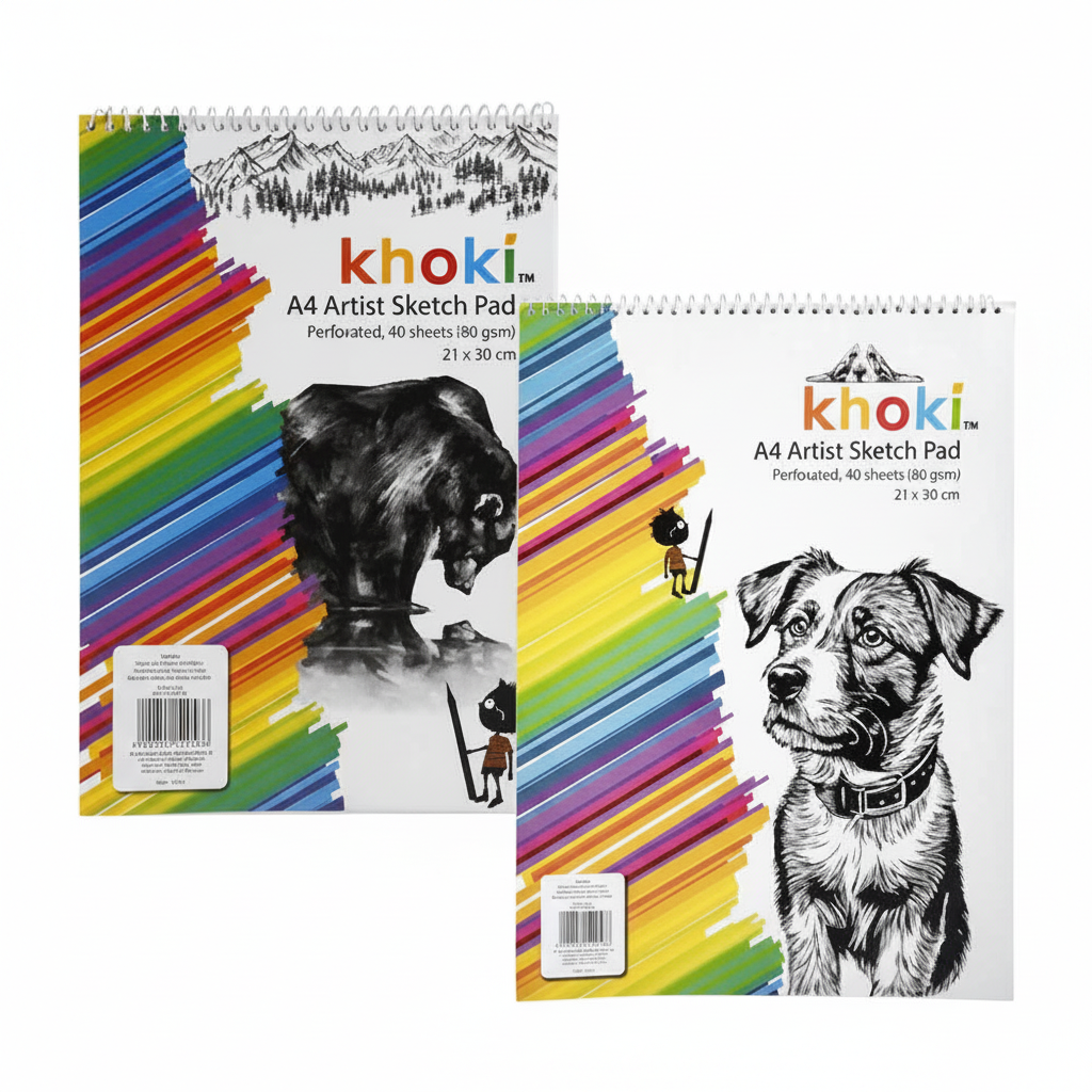 Arts and Craft Sketch Pad with 40 Perforated Pages and Assorted Designs (A4)