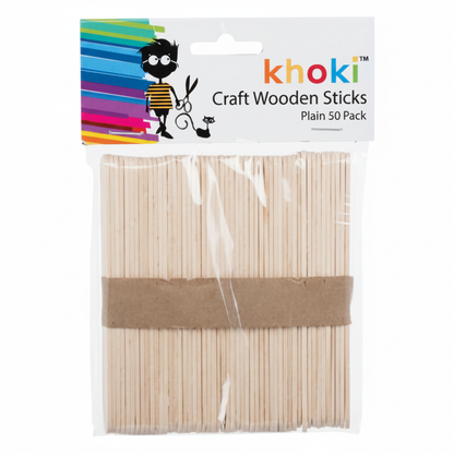 Plain Wooden Lolly Sticks, 50 per pack (11 x 8 cm)