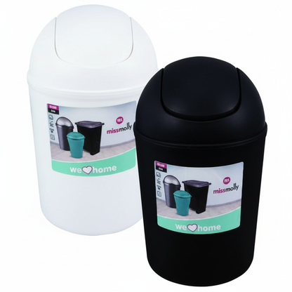 Waste Paper Basket with Swing Lid (5 Litre, 30 cm) - Various Colours