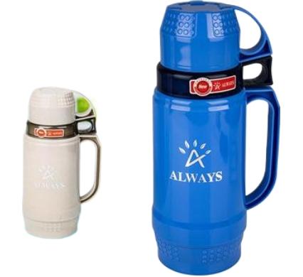 Homeware Assorted Plastic Vacuum Flasks - 1 L