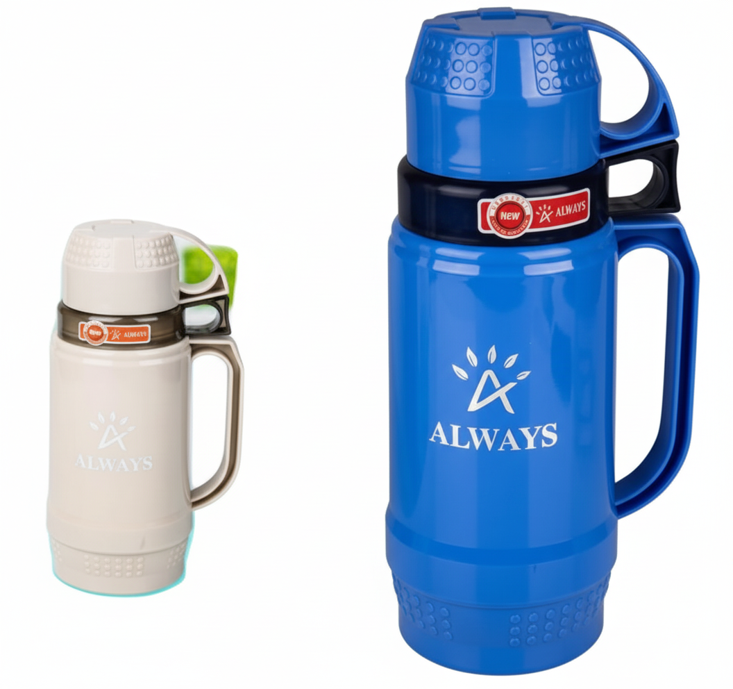 Homeware Plastic Vacuum Flasks - Assorted - 1 Litre