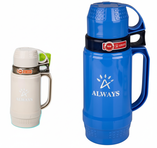 Homeware Assorted Plastic Vacuum Flasks - 1 L