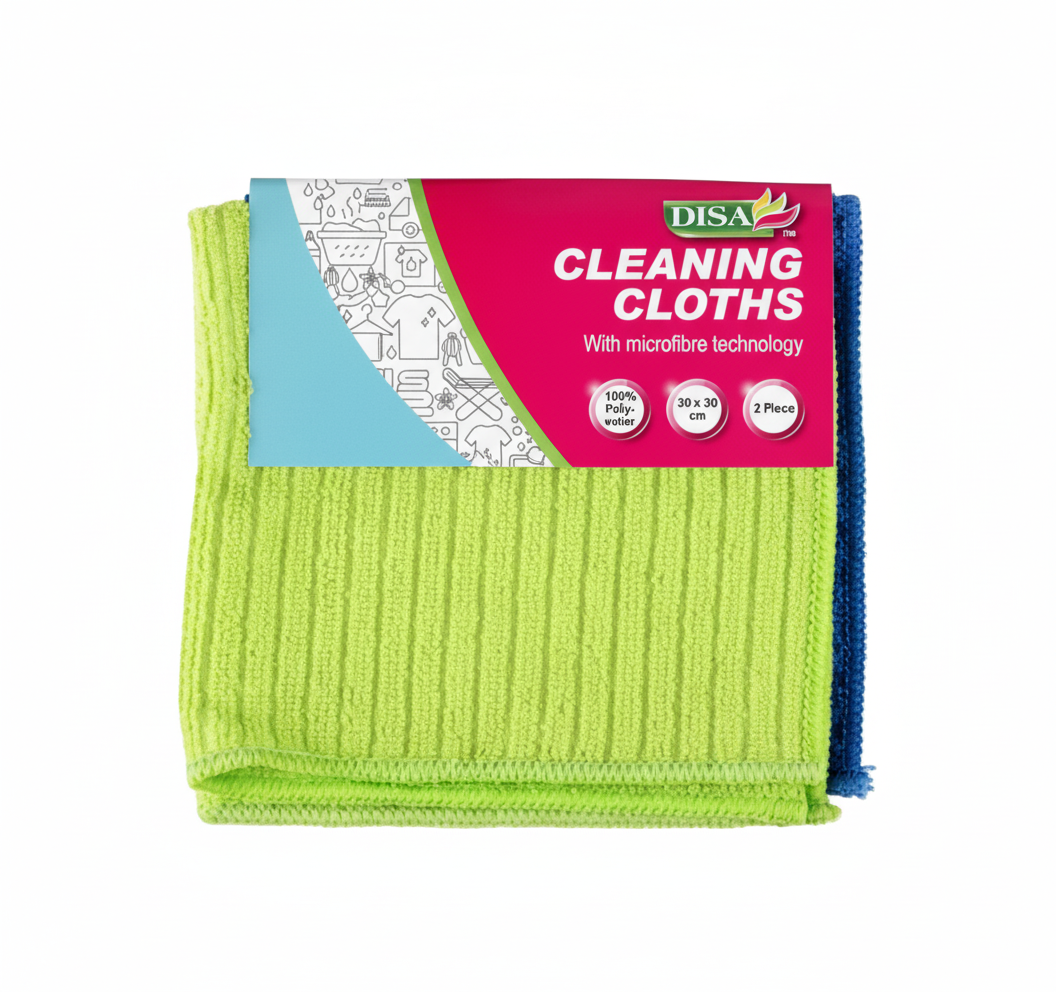 Microfibre Cloths - 2 Piece Plain - 30 x 30 cm