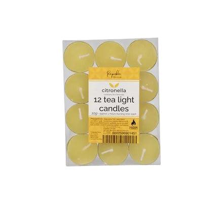 Candle Citronella Tealight - Pack of 12 - 10g Each