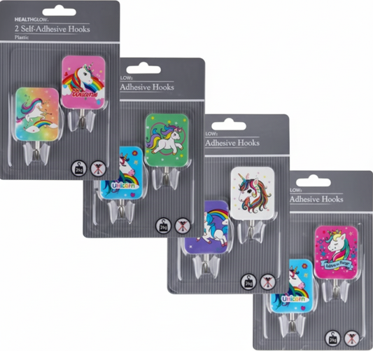 Hook Plastic Adhesive - Square - 2 Pieces - Various Colors