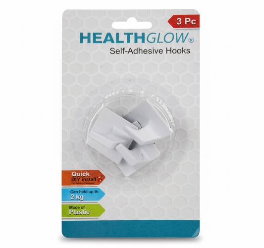 Zenith Plastic Square Hooks - Card of 3 - Self Adhesive