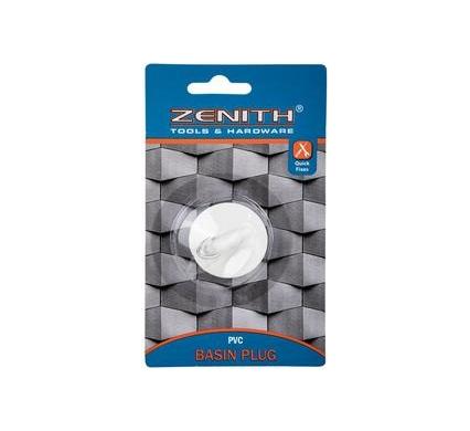 Basin Plug Rubber White Zenith - Set of 3