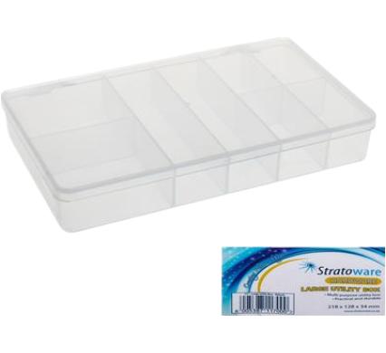 8 Compartment Utility Box - Large - 21.8 x 12.8 x 3.4 cm