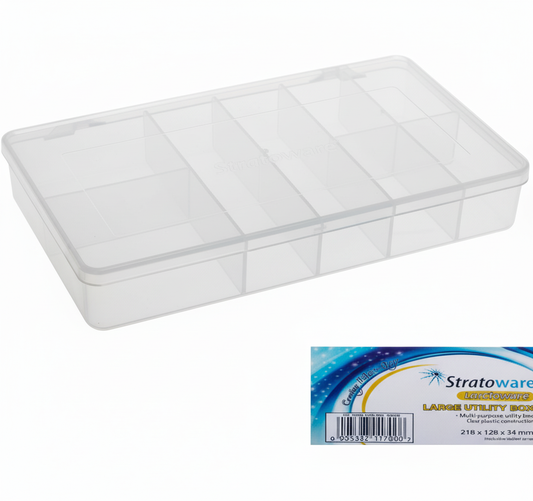 Large Utility Box with 8 Compartments (21.8 x 12.8 x 3.4 cm)