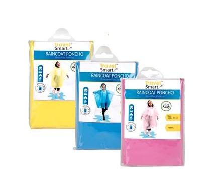 Raincoat Poncho for Kids - Vinyl - Assorted Colors - 108x90 cm